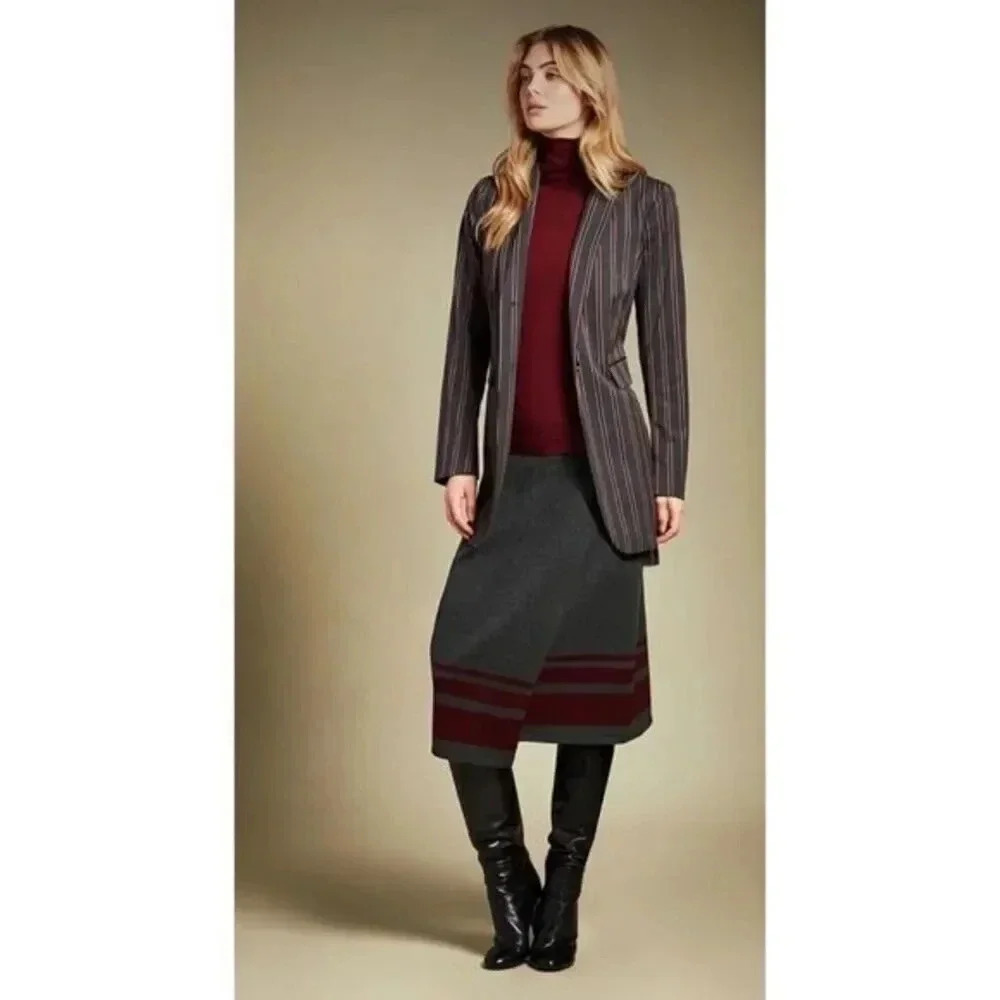 Etcetera luxury striped long jacket